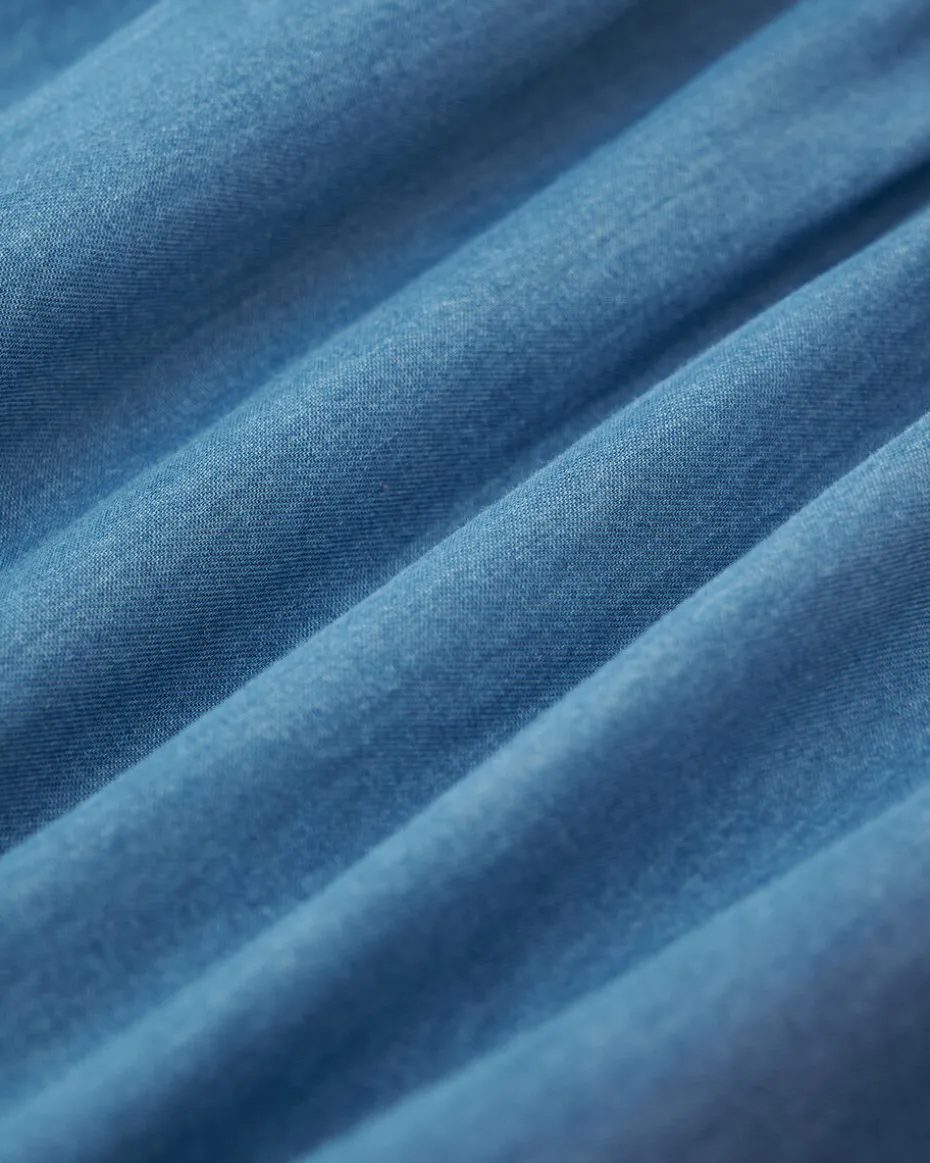 Girls Chambray Tiered Dress