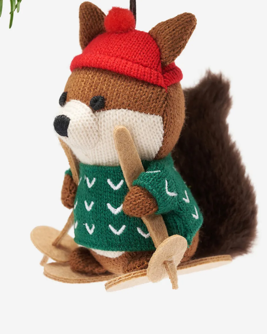 Skiing Squirrel Ornament